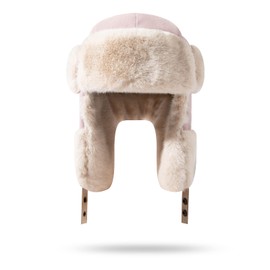 Clape Russian Fur Hat Ushanka Trapper Caps Snow Eskimo Hat for Outdoor Warm Ski Earflap Cap Bomber Hunting Hat, Pink