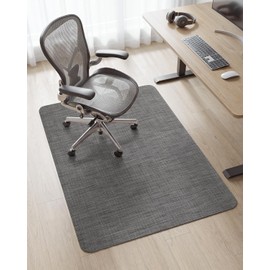 Asrug Office Chair Mat for Hardwood Floor 36" x 48" Desk Computer Chair Mat for Rolling Chair PVC Plastic Durable Non-Slip Under Desk Rug,Hard Floor Mats Protector for Office Home, Dark Gray