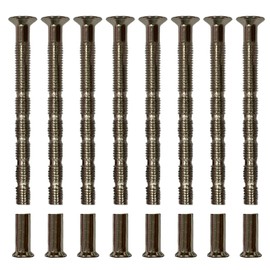 Wjelet 8Pcs M5 x 60mm Long Flat Countersunk Slotted Head Electrical Machine Screws, Adjustable Length Screws for Flat Plate Sockets Switches Plugs, Kitchen Cabinet Door Drawer Knobs and Handles Steel