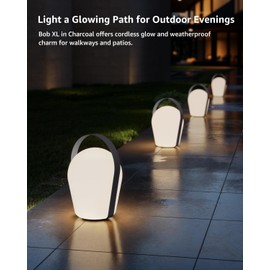 SkyeSong Outdoor Floor Lamp,Solar Lights Outdoor,Solar Lanterns Outdoor Waterproof IP65,4000mAh Li-ion Battery Smart Lamp,Outdoor Lantern for Backyard Decor,Table Lamp for Patio Decor,Charcoal,XL