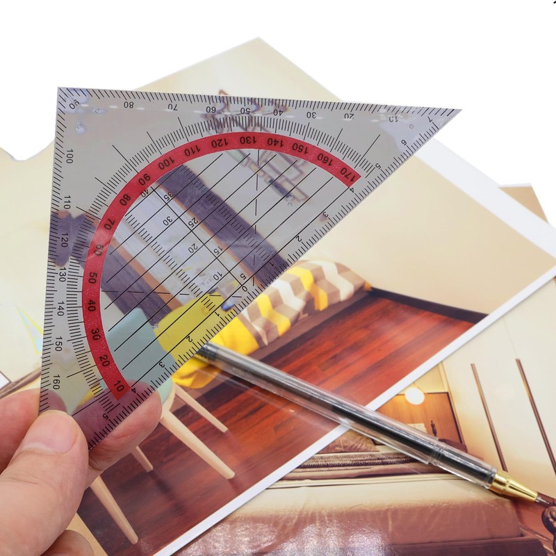 TA-VIGOR 2Pcs Triangle Ruler, 45 Degrees Woodworking Speed Square Metric,