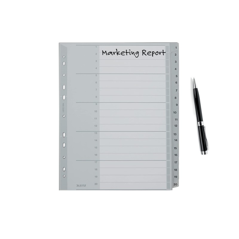 Esselte Leitz 12840000 Plastic Index 1–20 A4 Polypropylene 20 Sheets