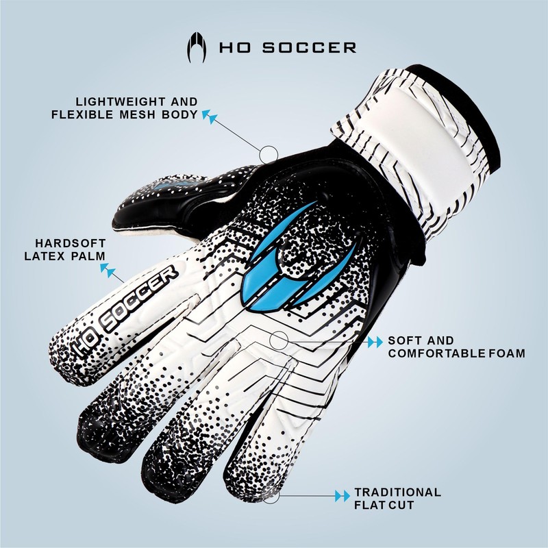 HO Soccer Force Green Unisex Adult Goalkeeper Gloves, White/Black, 10.5