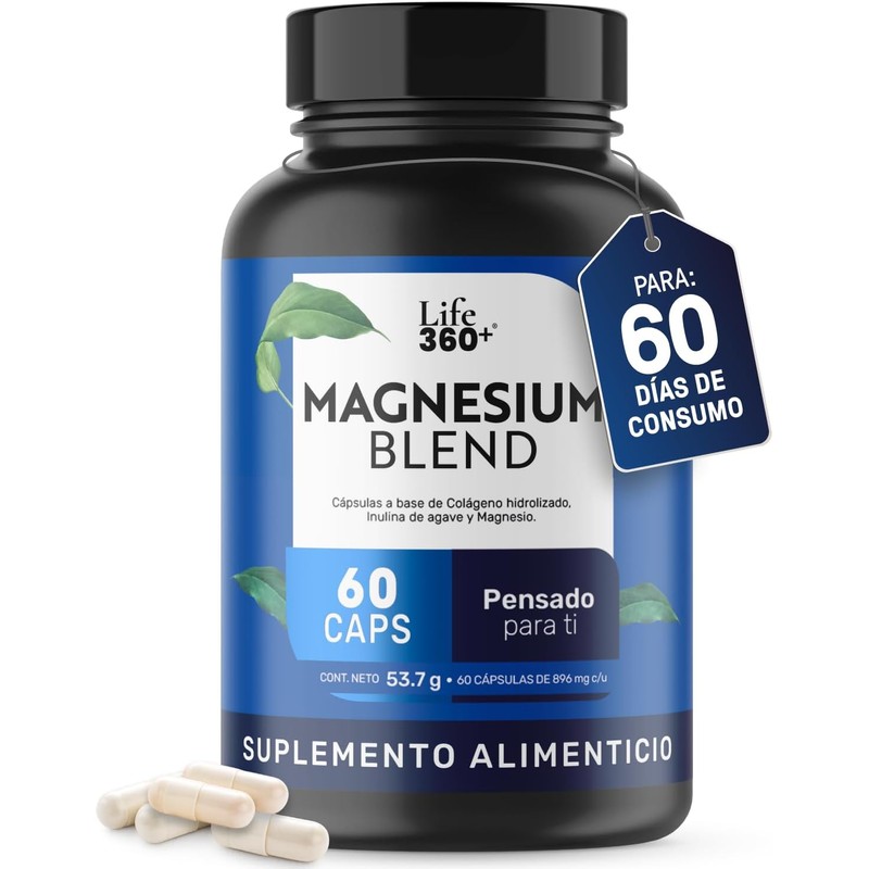 LIFE 360 Magnesium Blend Óxido, Glicinato, Gluconato y Citrato 400