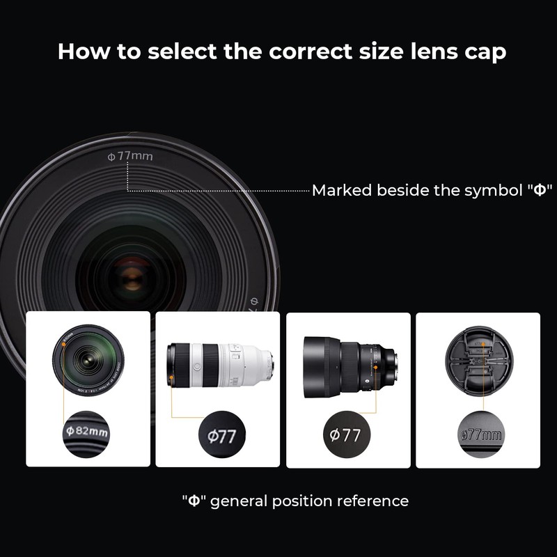 K&F Concept 46MM Lens Cap Snap-on Front Camera Lens Cover