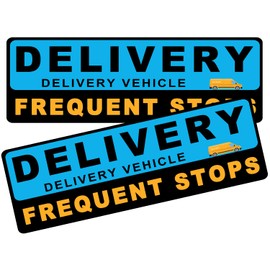 Delivery Driver Car Magnet Signs, Delivery Vehicle Magnetic Car Sign, Reflective Delivery Driver Magnet for Car Frequent Stops (Blue-2 Pack)
