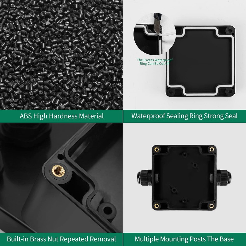 JINDOUZI ABS IP67 Waterproof Dustproof Electrical Junction Box, with 15A