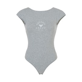 EMPORIO ARMANI Women's Iconic Stretch Cotton Logo Band Body Brief, Light Grey Melange, M