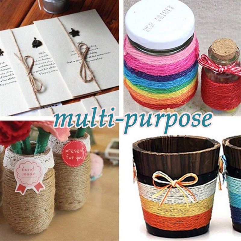 Gray Jute Burlap Ribbon Twine Rope Cord String Pack Roll