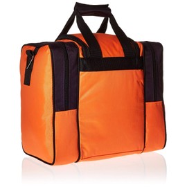 KAZE SPORTS Deluxe Bowling Bag for Single Ball - Tote Bag with Two Side Pockets (Orange Purple)