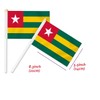 25 PCS Togolese Handheld Small Flag, Togolese Hand held Mini