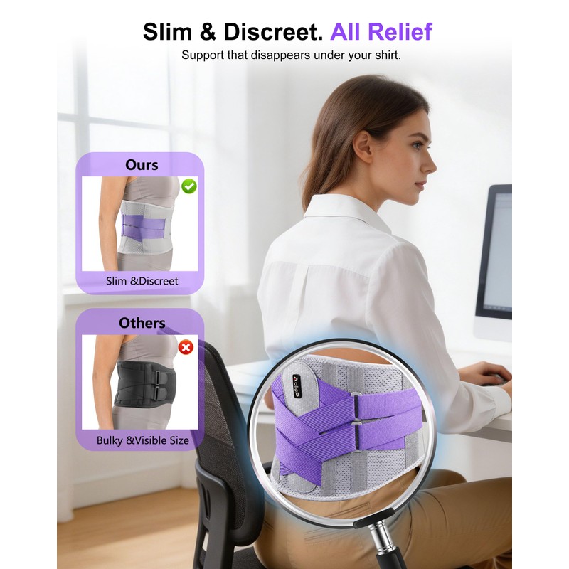 Aollop Back Support Belt for Lower Back Pain for Women,