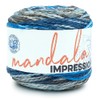 Lion Brand Yarn Mandala Impressions, Bulky Yarn, Lakeside, 1 Pack