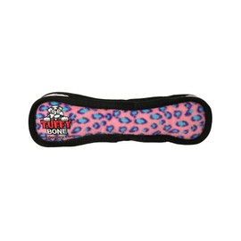 TUFFY-World's Tuffest Soft Dog Toy-Ultimate Bone-Squeakers-Multiple Layers. Made Durable, Strong & Tough. Interactive Play (Tug, Toss & Fetch). Machine Washable & Floats (Regular 2 Pack, Pink Leopard)