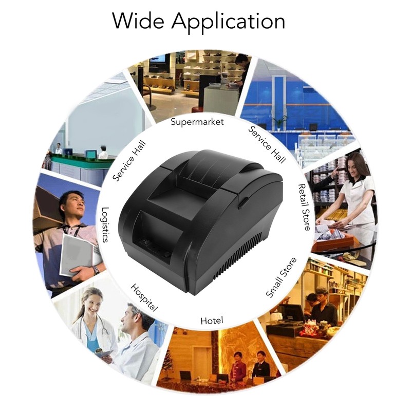 58mm Thermal Printer 90mm/s 58mm Width 203DPI USB Interface ESC