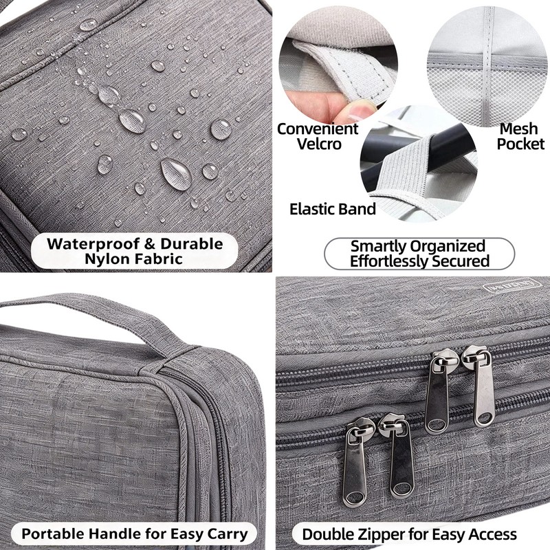 Waterproof Electronic Organizer Bag for Travel –3-Layer Large Capacity Canvas