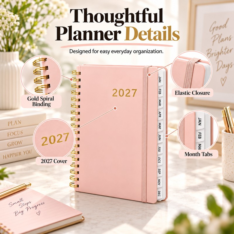 2027 A5 Weekly & Monthly Planner for School & Office