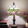 XPHMXP Tiffany Lamp 3-Way Dimmable Table Lamp Pink Tulip Stained
