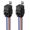 Gebildet 2pcs 40/30 Amp Waterproof Relay Switch 12AWG Harness Set