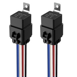 Gebildet 2pcs 40/30 Amp Waterproof Relay Switch 12AWG Harness Set with Built-in Diode- 12V DC 4-Pin SPST Automotive Relays Hot Wires