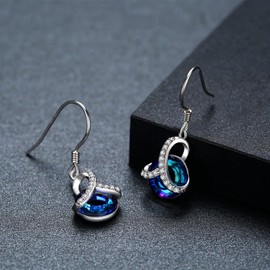 Sterling Silver Celtic Knot Drop Earrings Triangle Knot Trinity Trinity Dangle Earrings for Women Irish Jewelry Gifts, Sterling Silver, Cubic Zirconia