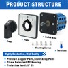 KEYMOO 20A Rotary Changeover Switch, 2-Way 3NO 3NC 660V 3