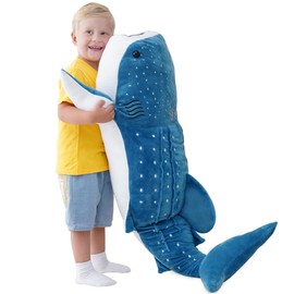 Mukouxun 39 Inch Whale Shark Stuffed Animal – Giant Plush Shark Pillow Toy, Realistic Big Whale Shark Plushie for Kids and Ocean Lovers, Large Cuddly Gift