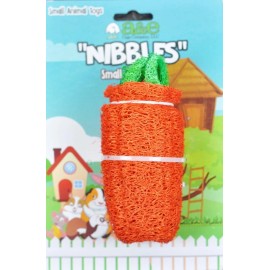 A&E Cage Company Nibbles Toy Loofah Carrot Large Play Forage & Chew 52400974