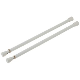 Spring Window Fashions 7/16-Inch Round Spring Tension Rod 11 to 18-Inch Adjustable Width - White, 2 Rods per Pack