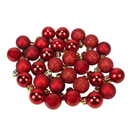ToylandÂ® Pack Of 32 Baubles 25mm Baubles (RED)