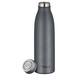THERMOcafé by THERMOS TC Bottle Graphite Grey Mat 0.50 L, Stainless Steel Vacuum Flask, Carbonated Proof, 12 Hours Hot 24 Hours Cold, Leak-Proof, for School, On the Go and Office