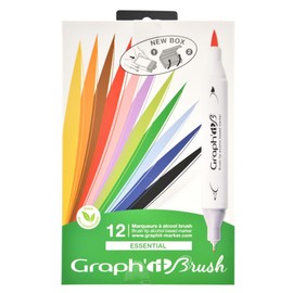 Graph' It Brush gi80110 Essential Assorted Colours (Set of 12