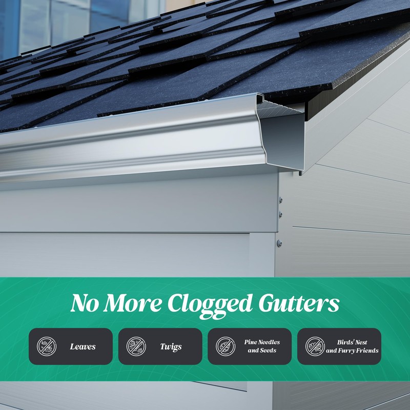 5" Gutter Guard,25 Pcs 100 Ft Heavy-Duty Aluminum Mesh Leaf