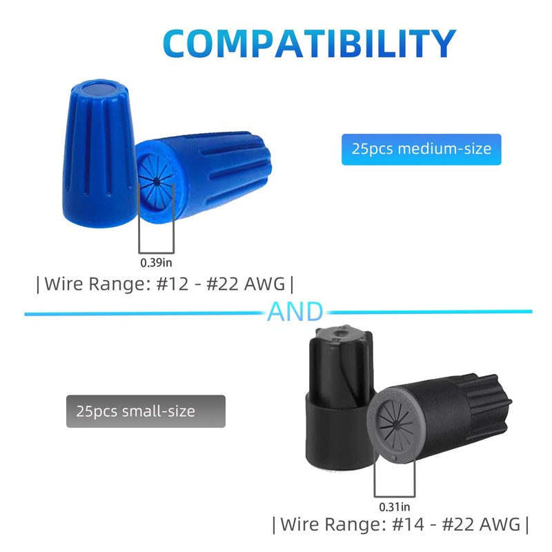 40PCS Waterproof Outdoor Wire Electrical Connectors,Sealant Twist Nuts Caps Cable