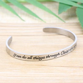 I Can Do all Things Through Christ Who Strengthens me Religious Bracelets for Women Inspirational Christian Gifts Bible Verse Jewelry