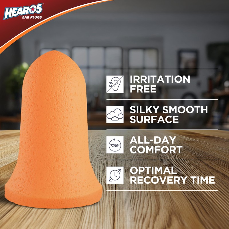 Hearos Advanced Protection Ear Plugs, Foam NRR 32, 10 Pair,