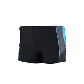Aquarti Boys' Swimming Trunks with Side Inserts, Black/Graphite/Blue