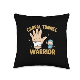 Carpal Tunnel Warrior Surgery Recovery Syndrome Print Throw Pillow
