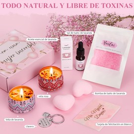 Set de Bao y spa Corporal, Regalos para San Valentin, Velas de Aromaterapia, Crema de Manos, El regalo Perfecto para Amigas, Madres y Hermanas, un Regalo de San Valentn para Novias y Esposas