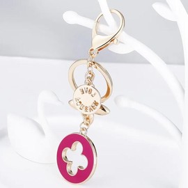 Luxury flower bag charm beautiful keychains - Color: Pink