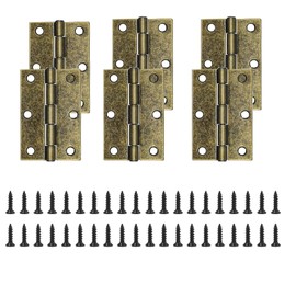 CANGCANG 3" (75mm) Retro Door Hinges,6PCS Bronze Butt Hinges Stainless Steel Hinges,Cabinet Hinges Cupboard Hinges for Wood Bathroom Internal Including 38pcs Fixing Screw