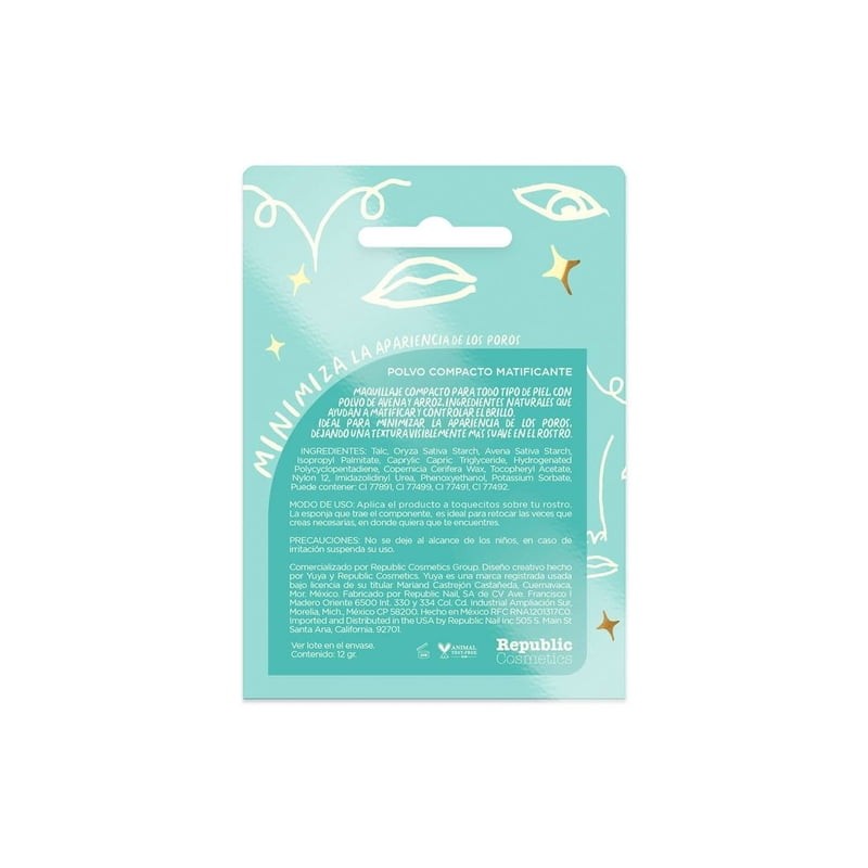 Base de maquillaje en polvo Yuya compacto matificante nude beige