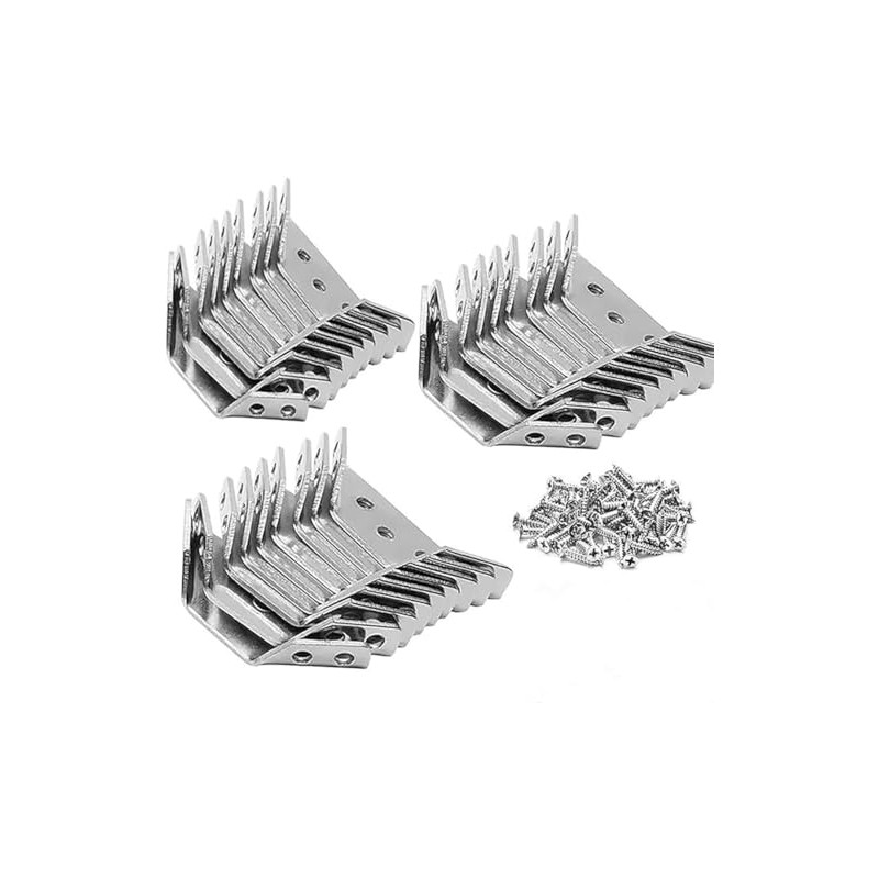 30 Pcs Universal Stainless Steel Furniture Corner Connector, Stainless Steel