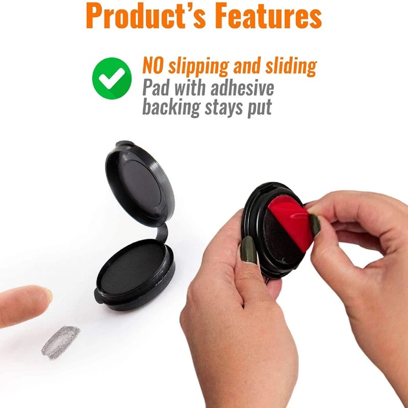 Professional Fingerprint Ink Pad, Thumb Print Ink Pad, Black Thumb