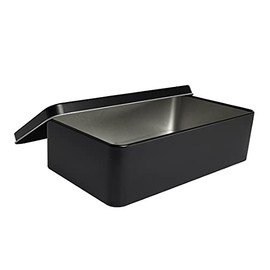 Black Metal Tin Box Lids - Large Containers, Holder for Keeping Car Keys, Cookie, Pencil Case, 8.2 x 4.7 x 2.4 inch