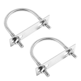 Skweawert Round U-Bolts Tightening 2 Pcs M6x60mm Inner Width 304 Stainless Steel U-Bolts with Nuts Washer Frame Plate for Automobiles Trailer, Ski Boat, Sailboat Trailer