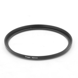 KKLM 77mm-82mm Metal Step Up Ring Aluminum Filter Adapter Ring for Camera Lens Filter and Hood, Durable Black