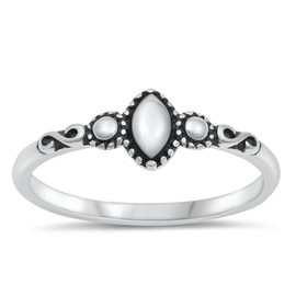 CloseoutWarehouse 925 Sterling Silver Marquise Bali Infinity Ring Size 7