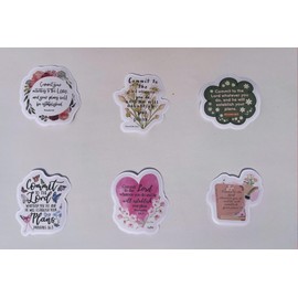 Pack 6 Proverbs 16 3 Commit to The Lord Whatever You do Bible Verse, Christian Sticker 3 Inch Waterproof Vinyl Decals