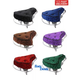 Lowrider Beach Cruiser Velour Seat Lowrider Bike Saddle Chopper Bike 5 Button Polo Saddle - Blue